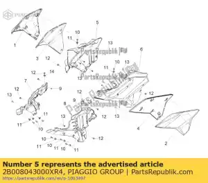 Piaggio Group 2B008043000XR4 carena laterale wew. dx - Dół