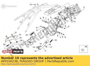 aprilia AP9100238 prawa os?ona rury wydechowej - Dół