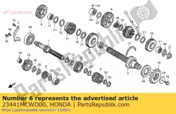 tandwiel, secundaire as tweede (33t) van Honda, met onderdeel nummer 23441MCWD00, bestel je hier online: