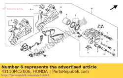 Aqui você pode pedir o comp. De suporte, rr. Freio em Honda , com o número da peça 43110MCZ006: