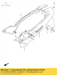 Suzuki 4711045C000FP afdekking, frame rechts - Onderkant