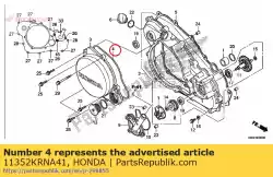 pakking, koppelingsdeksel van Honda, met onderdeel nummer 11352KRNA41, bestel je hier online: