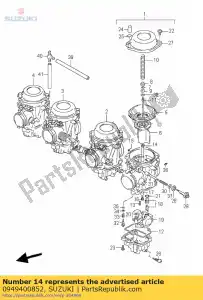 Suzuki 0949400852 chorro, aguja, o-8m - Lado inferior