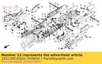 18323MCA000, Honda, caoutchouc b, r. pare-chaleur honda gl goldwing a bagger f6 b  gold wing abs gl1800a gl1800b 1800 , Nouveau