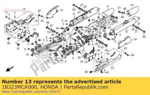 Honda 18323MCA000 rubber b, r. hittebescherming - Onderkant