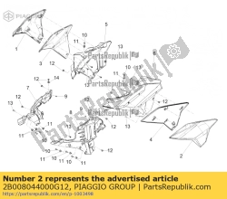 Aprilia 2B008044000G12, Carena laterale sx, OEM: Aprilia 2B008044000G12