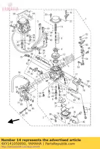 yamaha 4XY141050000 conjunto de parafuso piloto - Lado inferior