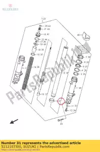 suzuki 5112107J00 arbusto, slide - Lado inferior