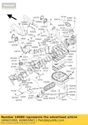 Here you can order the pipe-intake from Kawasaki, with part number 160601069: