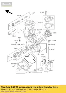 Kawasaki 160251177 válvula reguladora - Lado inferior
