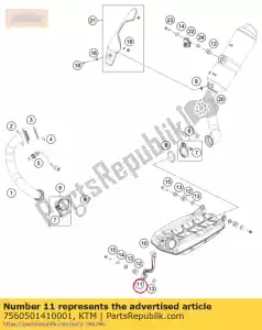 ktm 7560501410001 colchete f. silenciador - Lado inferior