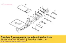 Ici, vous pouvez commander le clé, bouchon (p16) auprès de Honda , avec le numéro de pièce 89216ML0000: