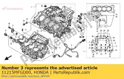 plaat, oliepeilzoeker van Honda, met onderdeel nummer 11215MFGD00, bestel je hier online: