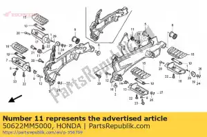 Honda 50622MM5000 goma, soporte de paso - Lado inferior