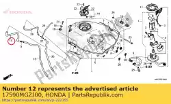 Ici, vous pouvez commander le tube, vidange du réservoir de carburant auprès de Honda , avec le numéro de pièce 17590MGZJ00: