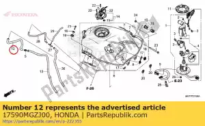 honda 17590MGZJ00 tube, vidange du réservoir de carburant - La partie au fond