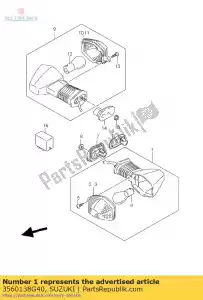 Suzuki 3560138G40 lamp assy,front - Bottom side