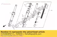 51420KWN711, Honda, caso comp., r. fr. in basso (showa) honda ww 125 2012 2013, Nuovo