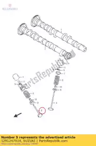 suzuki 1291247H10 échappement de soupape - La partie au fond