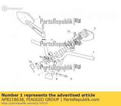 Aprilia AP8218638, Handlebar w phor ctng., OEM: Aprilia AP8218638