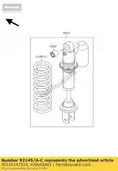 Aqui você pode pedir o mola, amortecedor, kx65-a4 em Kawasaki , com o número da peça 92145147510: