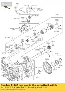 Kawasaki 211630055 elétrico de partida - Lado inferior