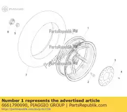 Aquí puede pedir rueda trasera de Piaggio Group , con el número de pieza 6661790090: