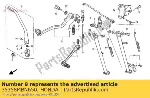 Honda 35358MBN650 stay, stop switch - Bottom side