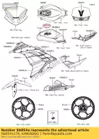 560541179, Kawasaki, marchio, serbatoio, ninja ex300adfa kawasaki  ninja 300 2014 2015 2017, Nuovo