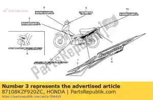 Honda 87108KZF920ZC streep, l s * type3 * - Onderkant