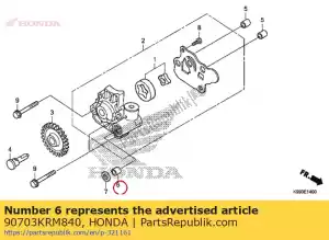 Honda 90703KRM840 pasador de clavija, 10x12 - Lado inferior