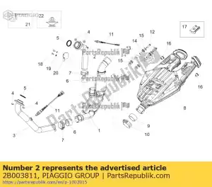 Piaggio Group 2B003811 rear exhaust pipe - Bottom side