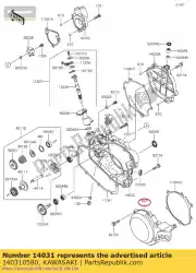 Aquí puede pedir generador de cubierta kx85adf de Kawasaki , con el número de pieza 140310580: