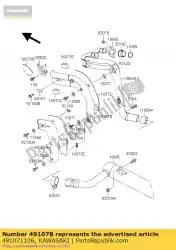 Ici, vous pouvez commander le couvercle-tuyau d'échappement auprès de Kawasaki , avec le numéro de pièce 491071106: