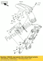 350300006, Kawasaki, croisillon, garde-boue avant ex250k kawasaki ninja 250 2008 2009 2010 2011, Nouveau