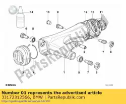 Qui puoi ordinare braccio oscillante della ruota posteriore da BMW , con numero parte 33172312566: