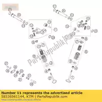 58536061144, KTM, rocker arm exhaust cpl. 2005 ktm adventure duke lc4 rally rallye smc sms sxc 625 640 660 2004 2005 2006 2007, New