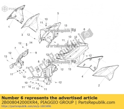 Aprilia 2B008042000XR4, Carène latérale int. sexe, OEM: Aprilia 2B008042000XR4