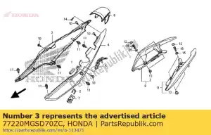 honda 77220MGSD70ZC cowl, r. rr. *nha66p* (nha66p pearl sunbeam white) - Bottom side