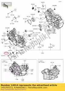 kawasaki 140140553 01 posição da placa - Lado inferior