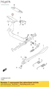 suzuki 4311022H10 pedaal comp, rem - Onderkant