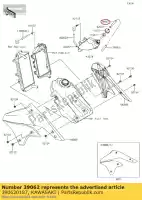 390620187, Kawasaki, refroidissement par tuyau, trop-plein klx450a8 kawasaki  klx 450 2008 2009 2010 2011 2012 2013 2014 2015 2016 2017 2018 2019 2020 2021, Nouveau