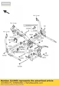 kawasaki 321900175 bracket-engine,fr,rh vn2000-a2 - Bottom side