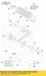 Tutaj możesz zamówić piasta sprz? G? A out. Kpl. 67-t 2004 od KTM , z numerem części 60032001144: