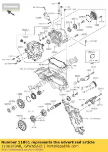 Kawasaki 110610948 pakking, houder - Onderkant