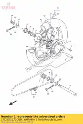 Ici, vous pouvez commander le entretoise, roulement auprès de Yamaha , avec le numéro de pièce 17D253170000: