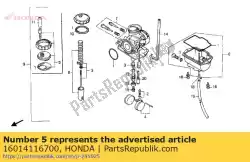 Aqui você pode pedir o conjunto superior em Honda , com o número da peça 16014116700: