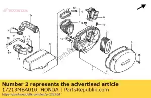 Honda 17213MBA010 element, air cleaner - Bottom side