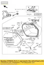 Aqui você pode pedir o bag-assy, ?? Lh, body blk + cov zg140 em Kawasaki , com o número da peça 57003010132V: