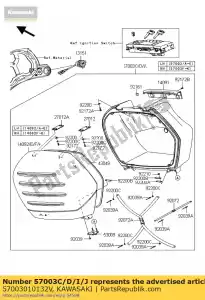 kawasaki 57003010132V bag-assy,lh,body blk+cov zg140 - Bottom side